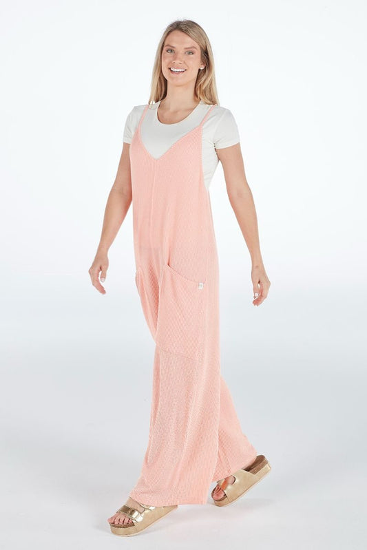 Simply Southern Coral Breathable Jumpsuit