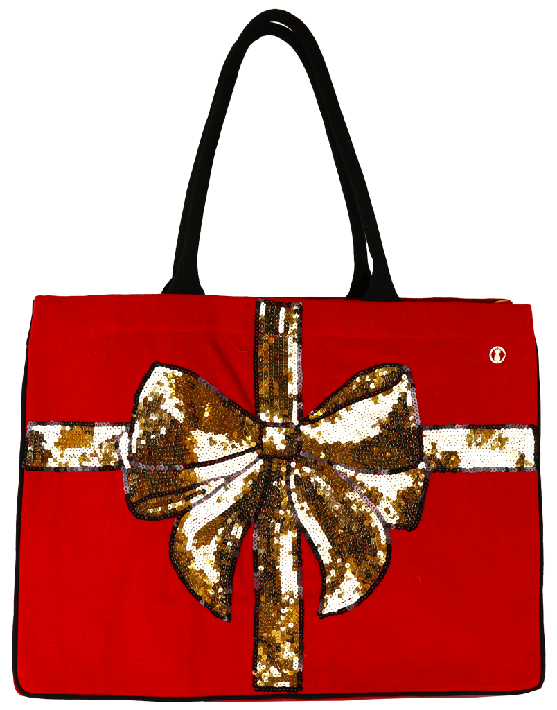 BOW SEQUIN TOTE