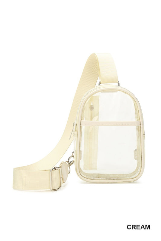 Cream Clear Crossbody Bag