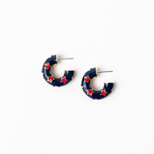 Justine Red & Blue Earrings