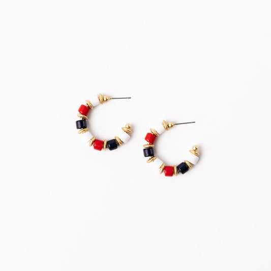 Cara Red & Blue Earrings