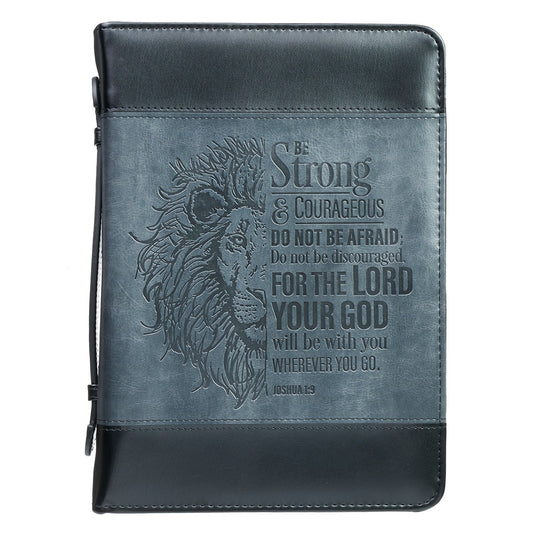 Be Strong Lion Classic Bible Cover - Joshua 1:9