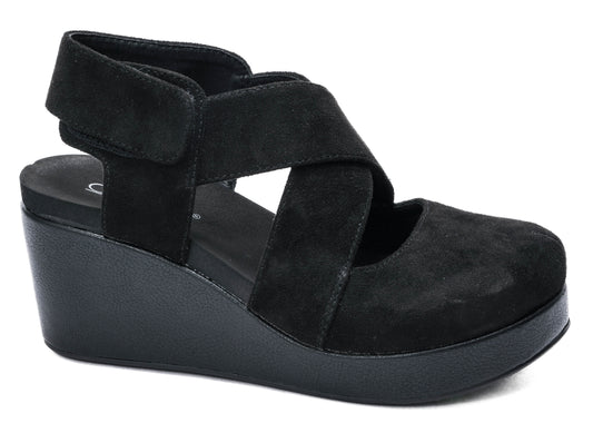 Black Faux Suede Sandal