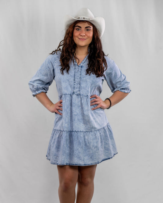 Dolly Me Up Denim Dress