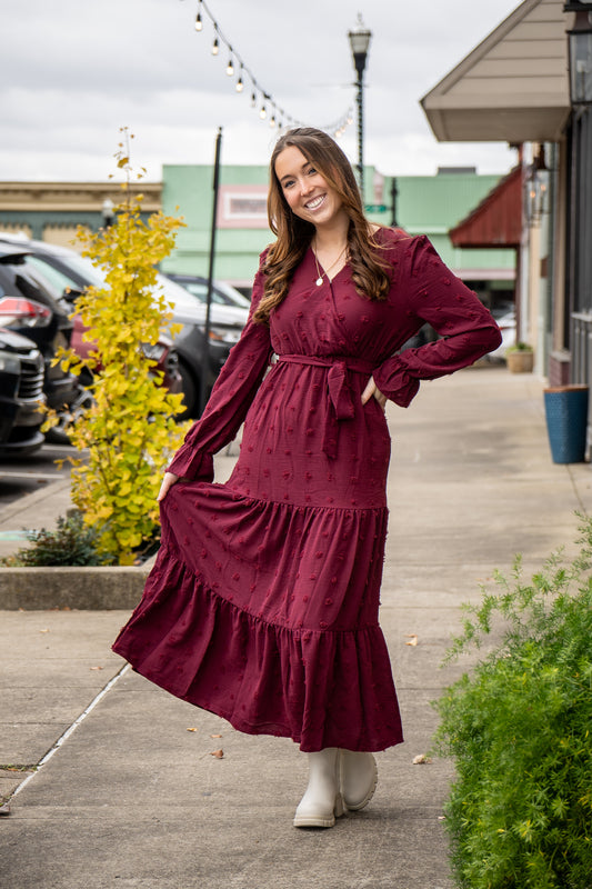 Classic Burgundy Dress