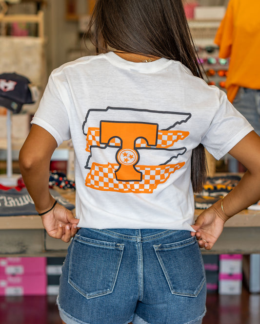 Tennessee Vols Checkered State Tee