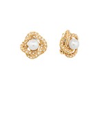 PEARL FLOWER CLIP ON EARRINGS