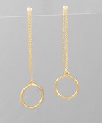 CIRCLE DROP THREAD EARRINGS