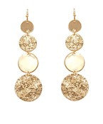 2 TEXTURED ROUND 4 DROP EARRINGS