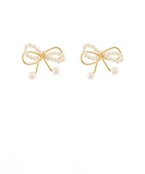 Pearl & Layered Bow Earrings