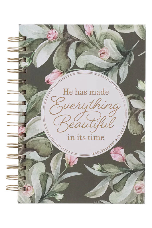 Everything Beautiful Green Wreath Wirebound Journal - Ecclesiastes 3:11