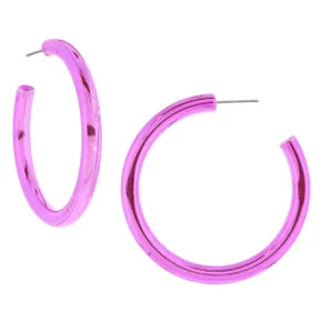 Metallic Purple Hoop Earring