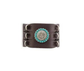 Southwest Bold Leather Cuff Bracelet