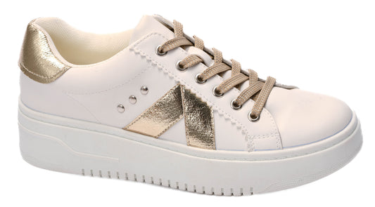 Tailgate-Gold Crinkle Metallic Sneaker