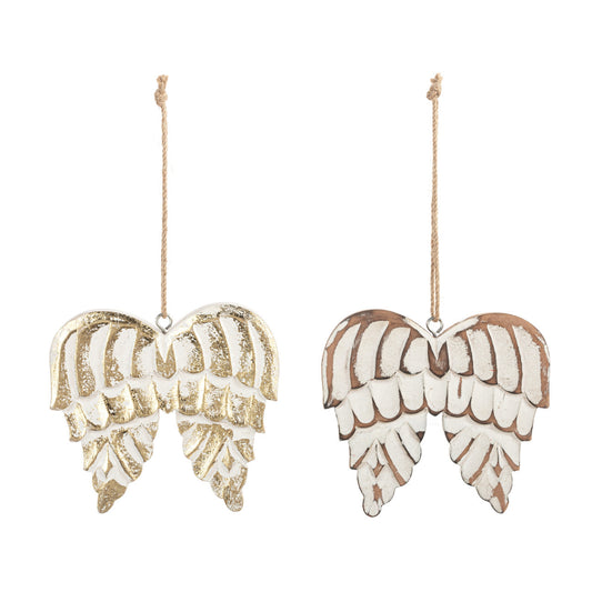 Wood Angel Wing Ornaments