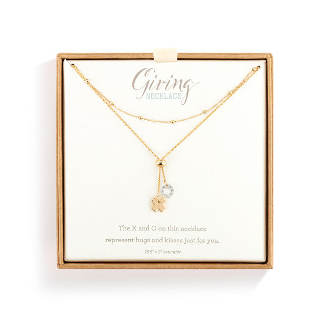 Lariat Charm Necklace - XOXO